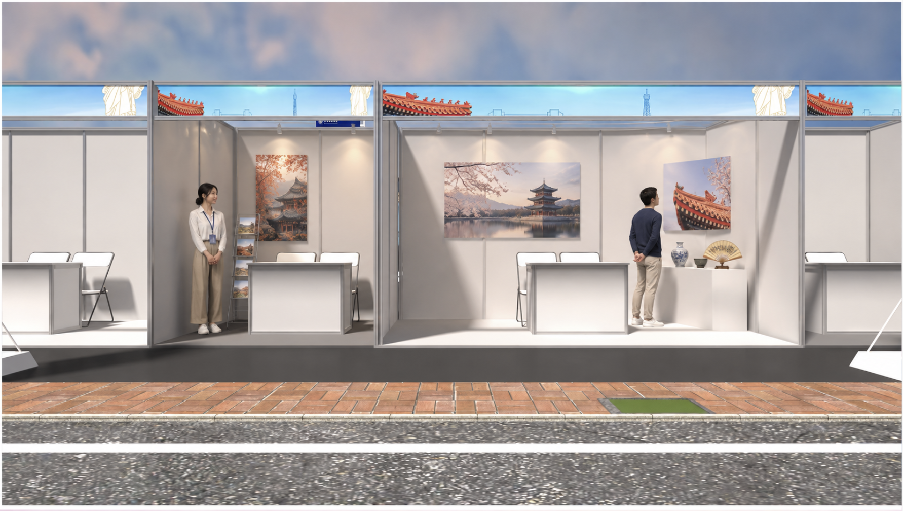 主办方提供的3×3米及3×6米展位初步效果示意 / Organizer-provided preliminary reference for 3×3 m and 3×6 m booths
